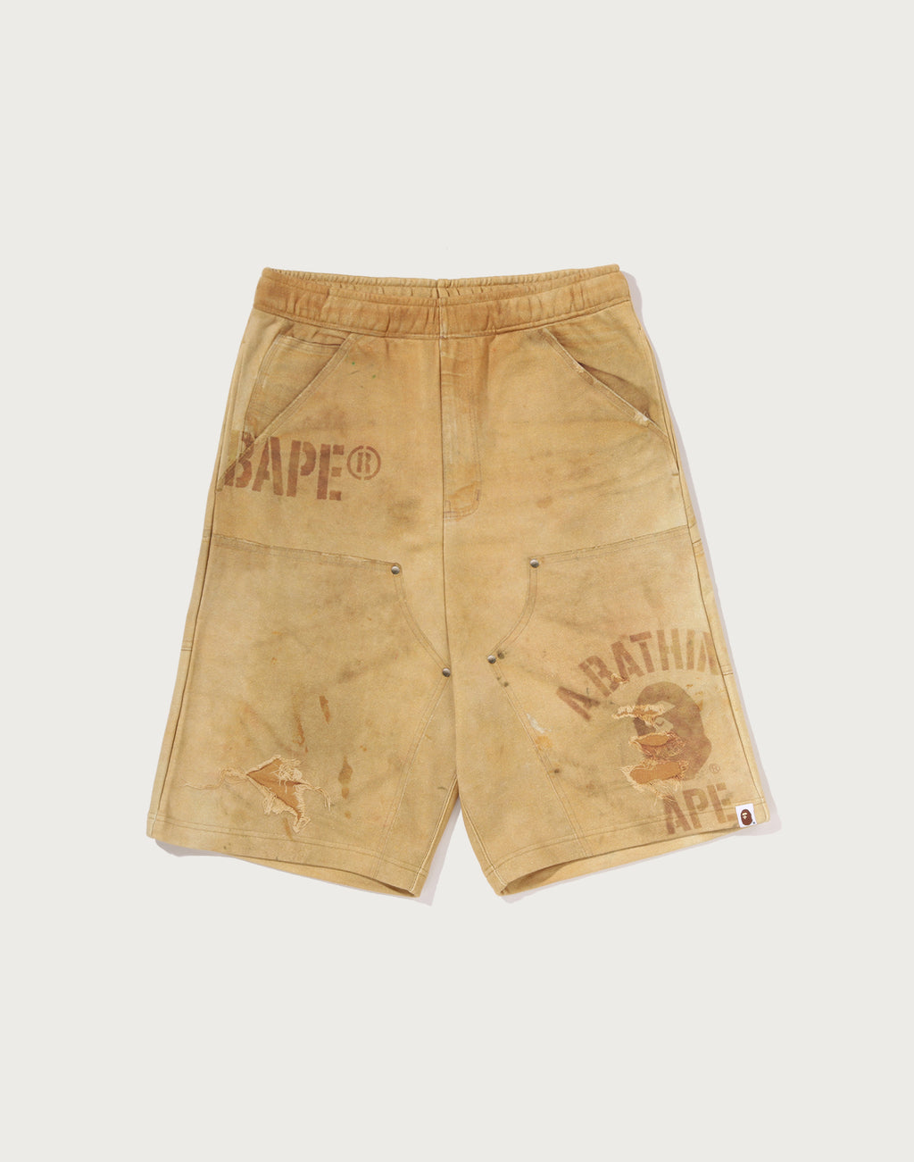 FAKE PRINT RELAXED FIT SWEAT SHORTS MENS