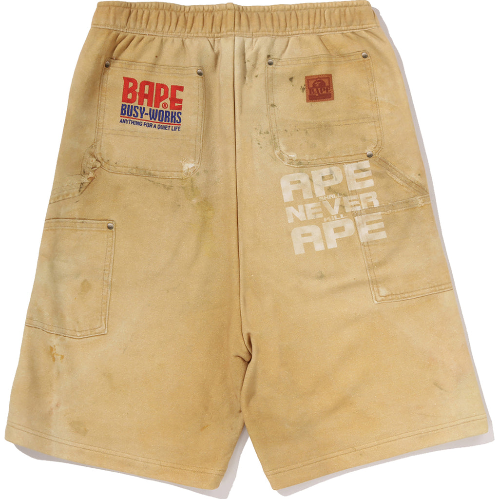 FAKE PRINT RELAXED FIT SWEAT SHORTS MENS