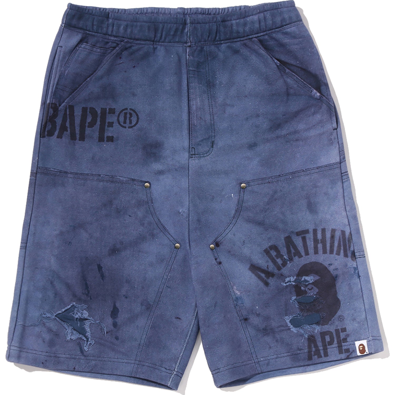 FAKE PRINT RELAXED FIT SWEAT SHORTS MENS