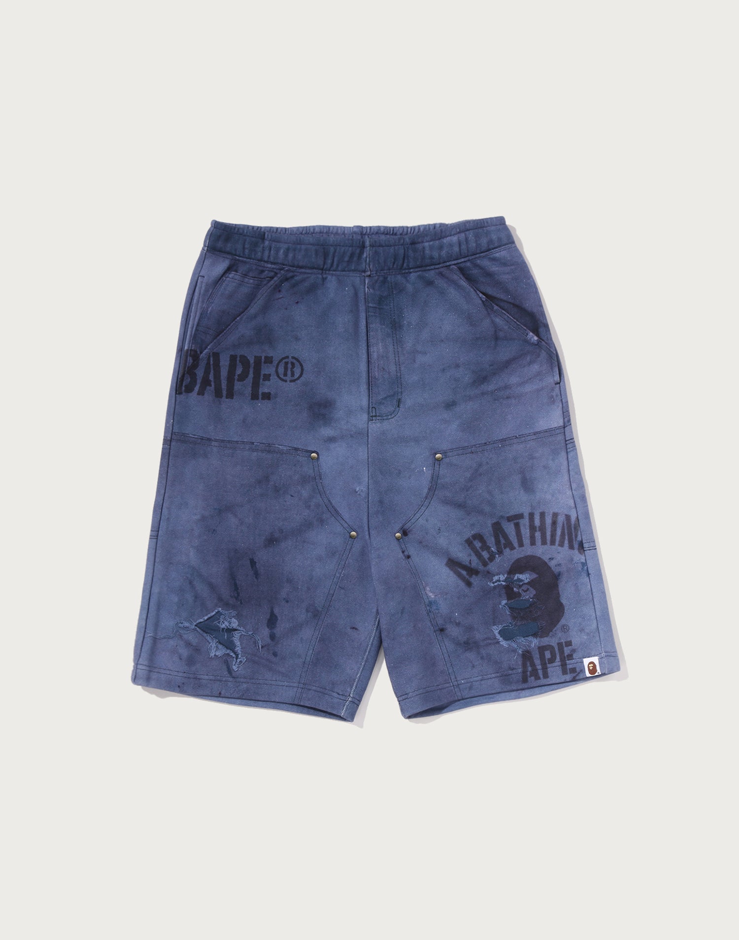 FAKE PRINT RELAXED FIT SWEAT SHORTS MENS