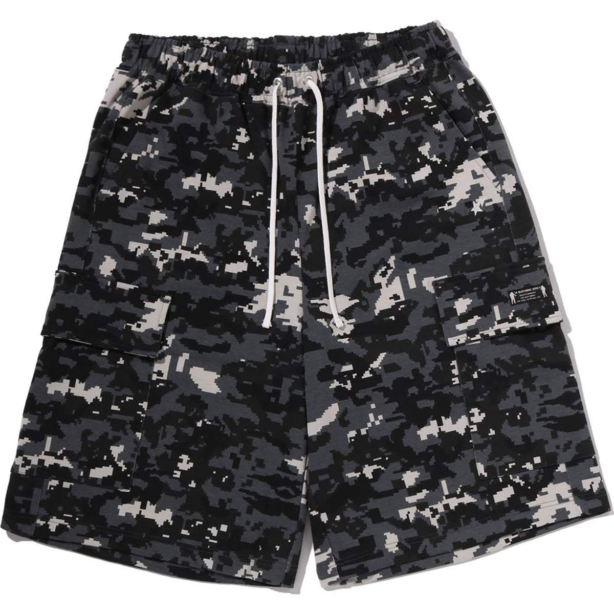 MULTI PIXEL CAMO BAPE STA LOGO CARGO RELAXED FIT SWEAT SHORTS MENS
