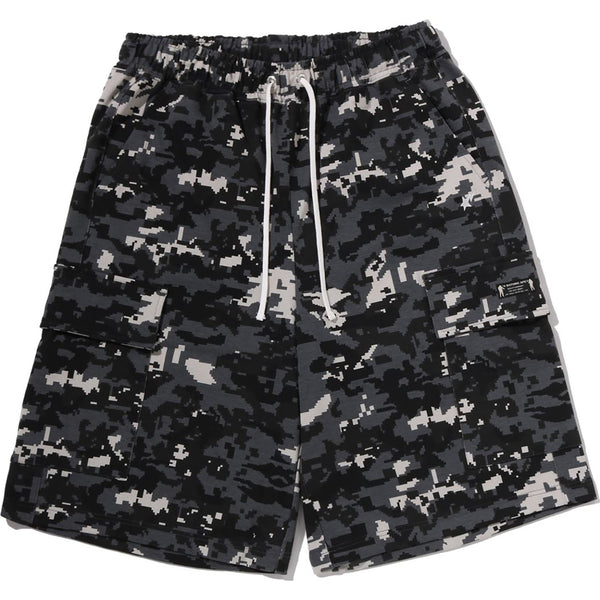 MULTI PIXEL CAMO BAPE STA LOGO CARGO RELAXED FIT SWEAT SHORTS MENS