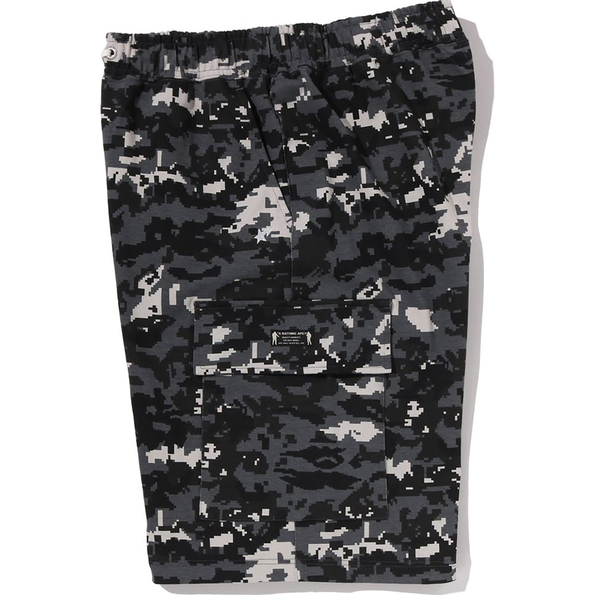MULTI PIXEL CAMO BAPE STA LOGO CARGO RELAXED FIT SWEAT SHORTS MENS