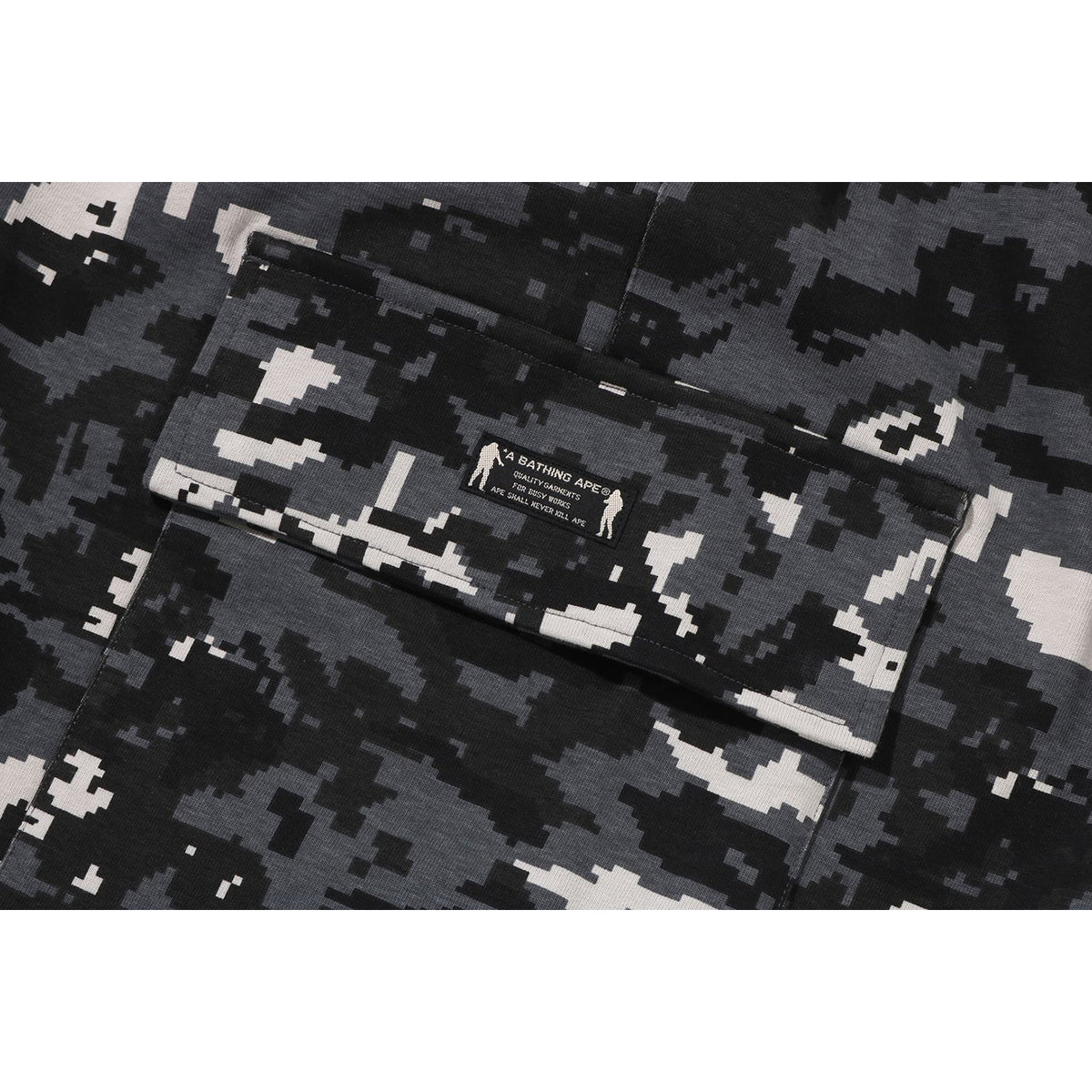 MULTI PIXEL CAMO BAPE STA LOGO CARGO RELAXED FIT SWEAT SHORTS MENS
