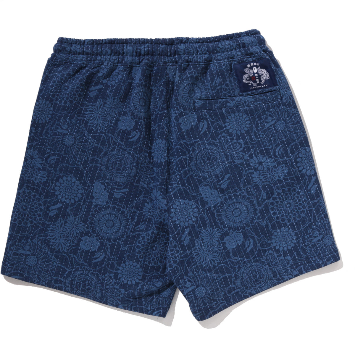 JAPANESE INDIGO ART CAMO RELAXED FIT SWEAT SHORTS MENS