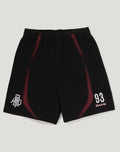HEAVY WASH HAND DRAW FOOTBALL LOGO RELAXED FIT SWEAT SHORTS MENS