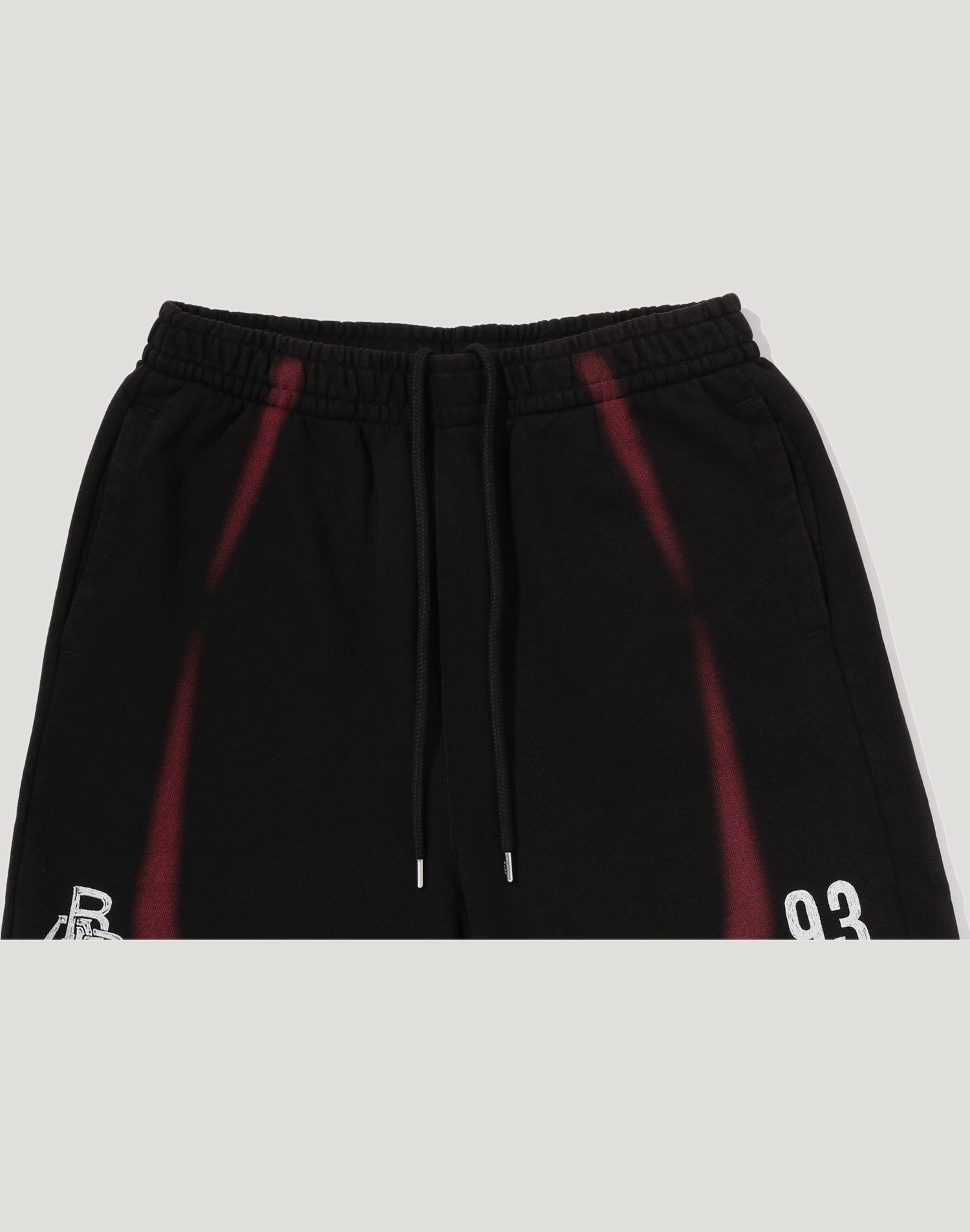 HEAVY WASH HAND DRAW FOOTBALL LOGO RELAXED FIT SWEAT SHORTS MENS
