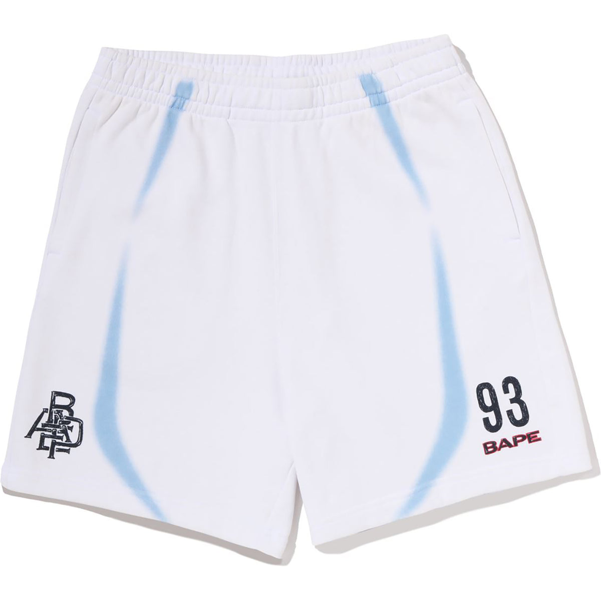 HEAVY WASH HAND DRAW FOOTBALL LOGO RELAXED FIT SWEAT SHORTS MENS
