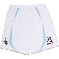 HEAVY WASH HAND DRAW FOOTBALL LOGO RELAXED FIT SWEAT SHORTS MENS