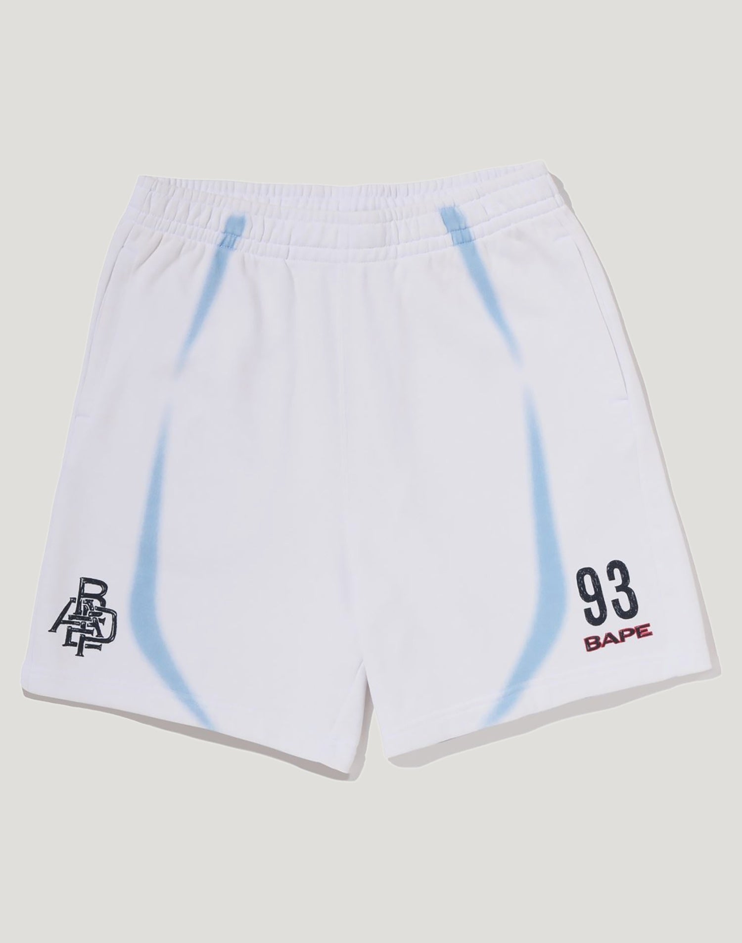 HEAVY WASH HAND DRAW FOOTBALL LOGO RELAXED FIT SWEAT SHORTS MENS