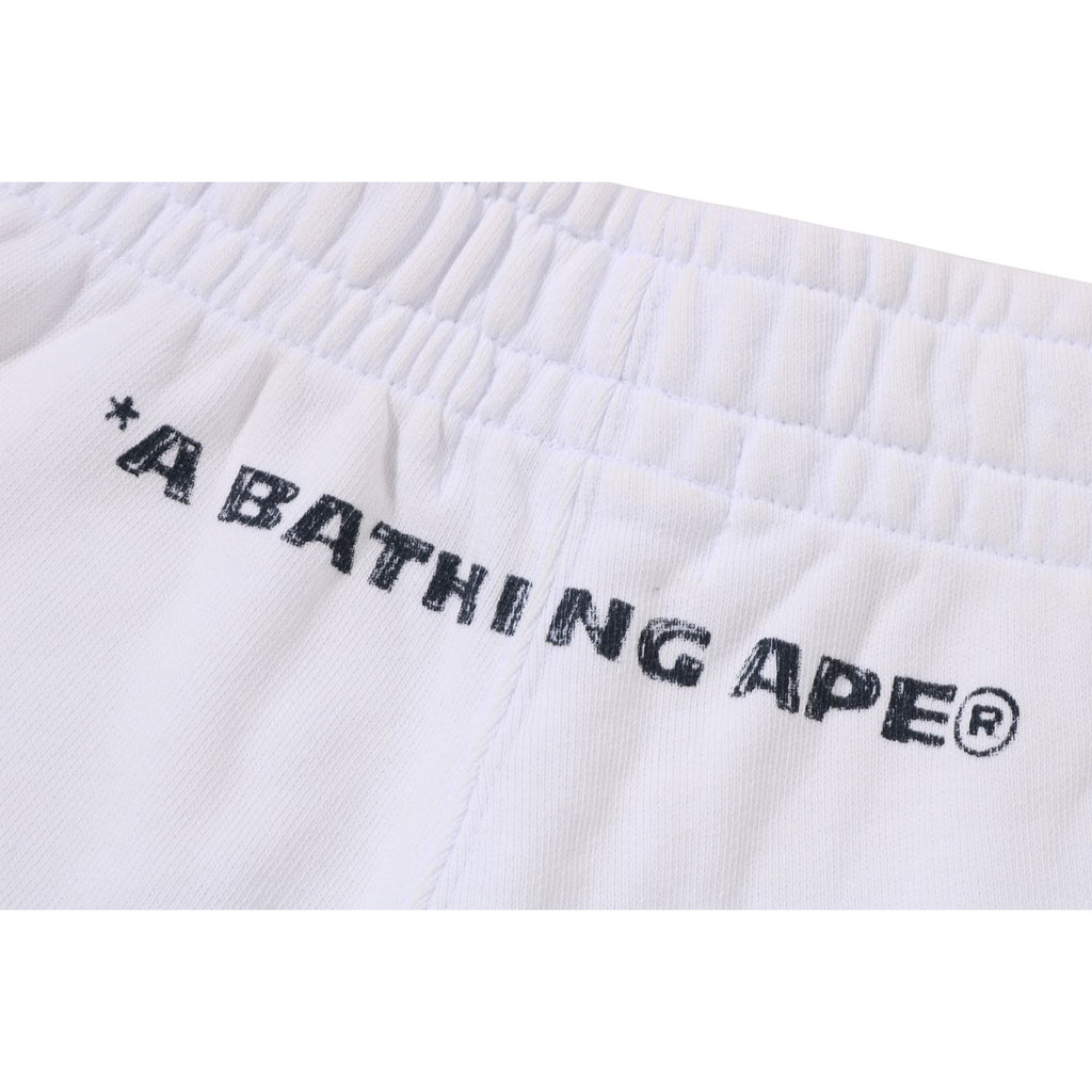 HEAVY WASH HAND DRAW FOOTBALL LOGO RELAXED FIT SWEAT SHORTS MENS