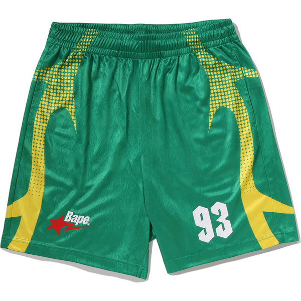 APE FLAME MONOGRAM JACQUARD RELAXED FIT FOOTBALL SHORTS MENS – us