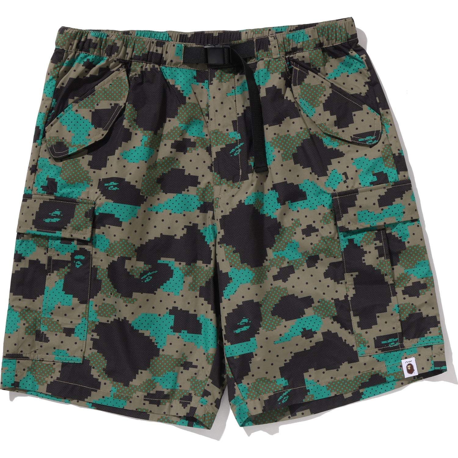 BAPE BY KAZUKI KURAISHI CAMO BELTED 3 LAYER CARGO SHORTS MENS – us