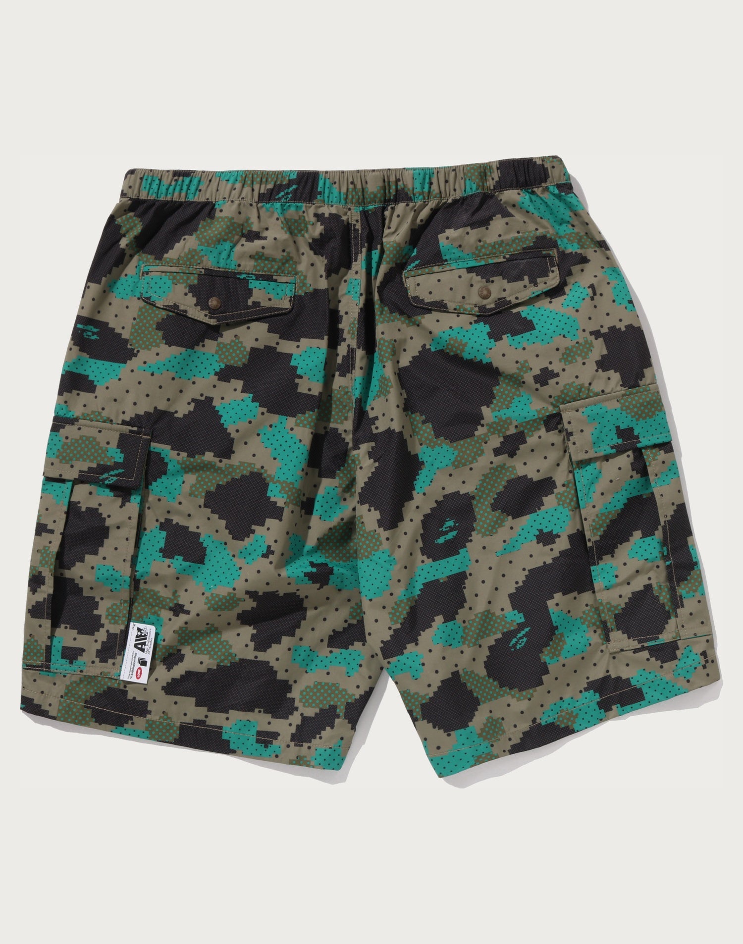BAPE BY KAZUKI KURAISHI CAMO BELTED 3 LAYER CARGO SHORTS MENS
