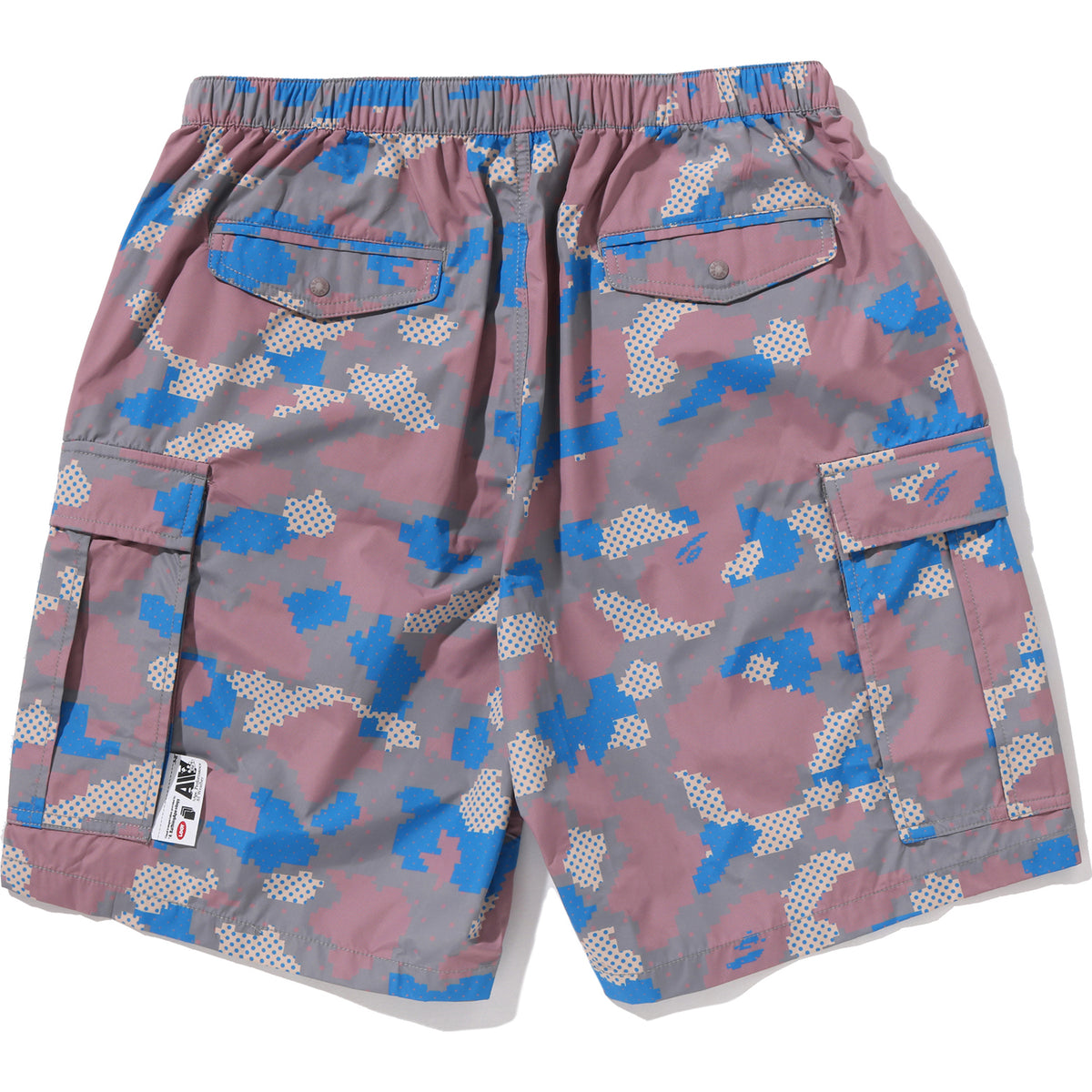 BAPE BY KAZUKI KURAISHI CAMO BELTED 3 LAYER CARGO SHORTS MENS