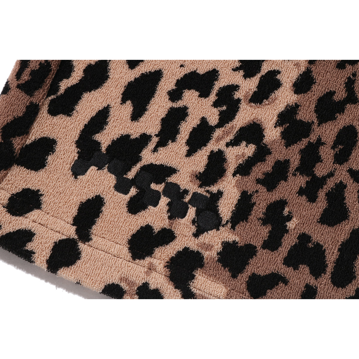 BAPE BY KAZUKI KURAISHI LEOPARD JACQUARD SHORTS MENS