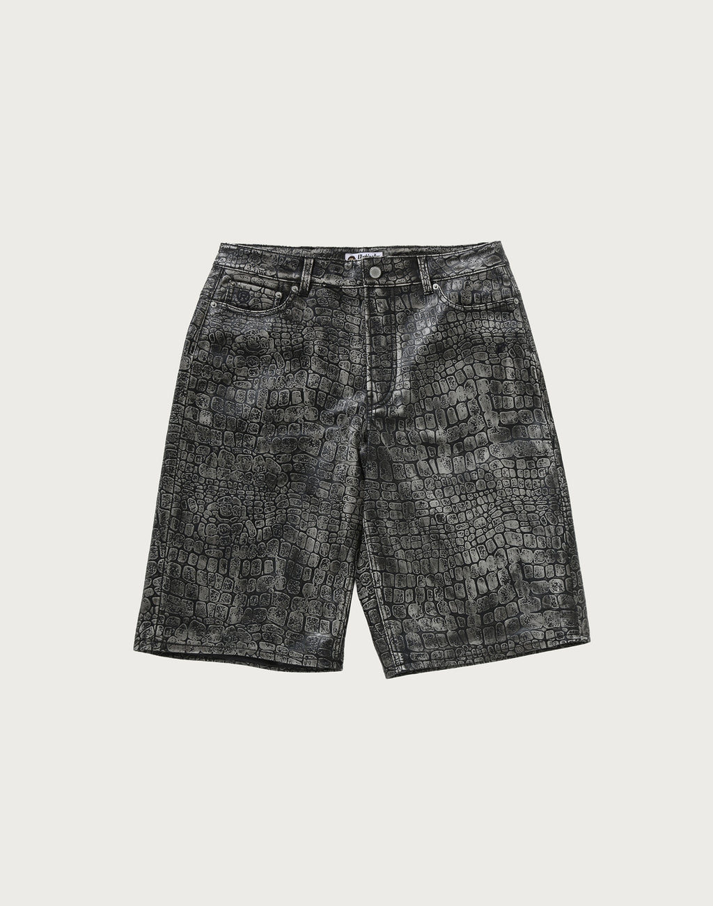 CROC PATTERN LEATHER KNEE LENGTH PANTS MENS