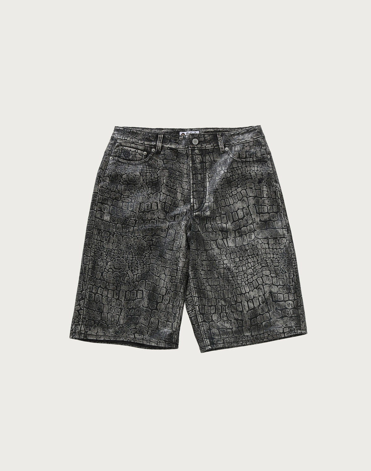 CROC PATTERN LEATHER KNEE LENGTH PANTS MENS