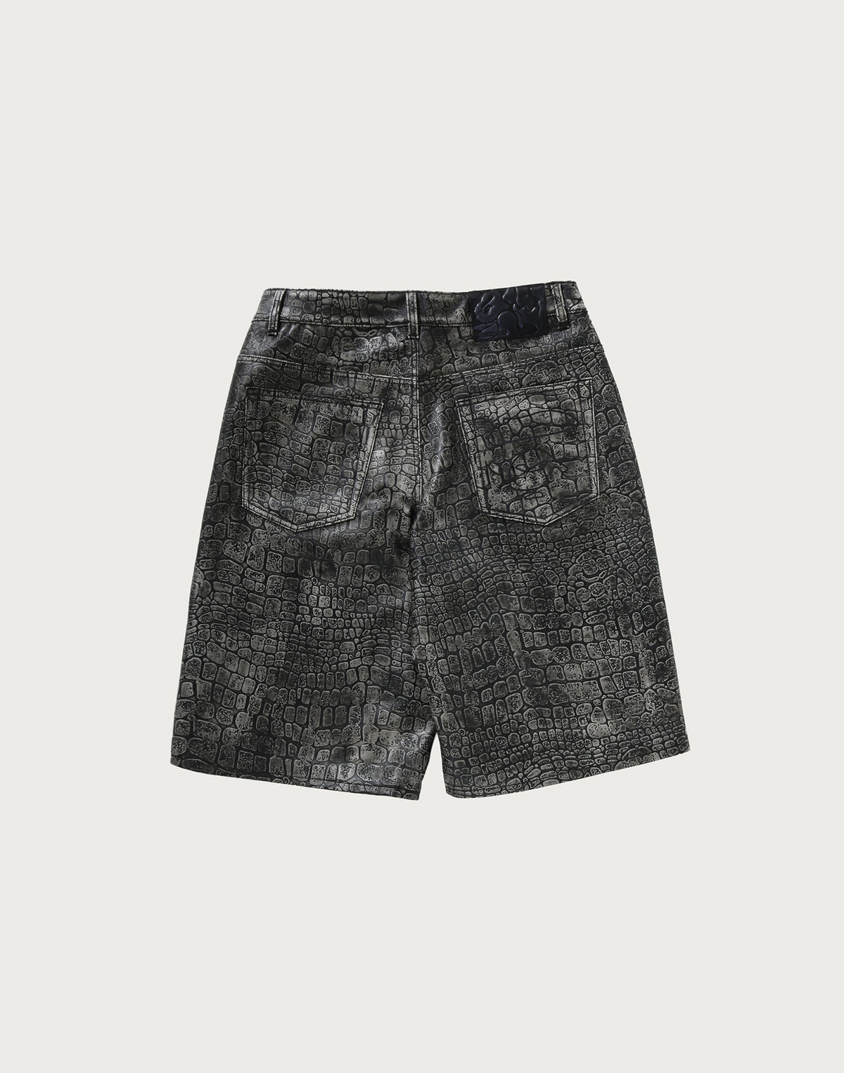 CROC PATTERN LEATHER KNEE LENGTH PANTS MENS