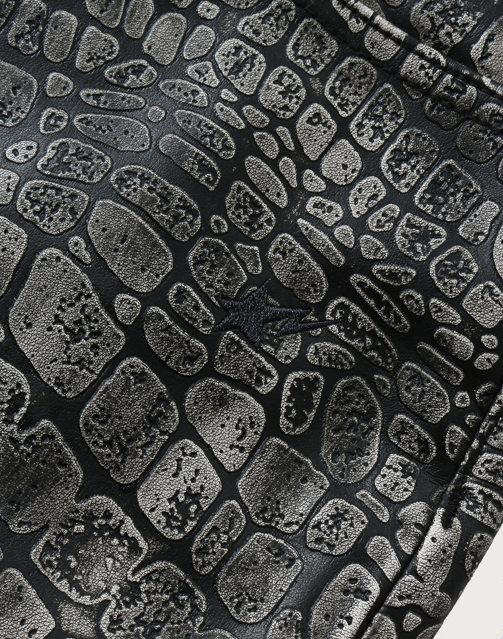 CROC PATTERN LEATHER KNEE LENGTH PANTS MENS