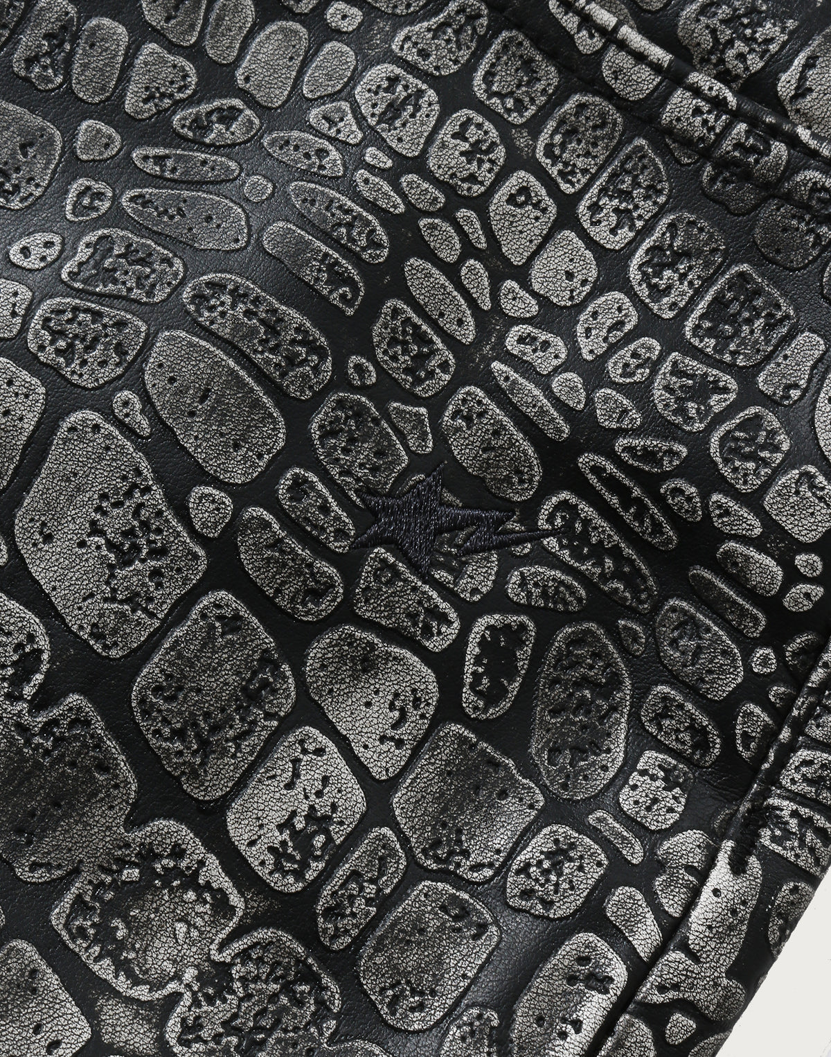 CROC PATTERN LEATHER KNEE LENGTH PANTS MENS