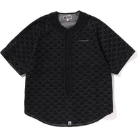 COLLEGE MONOGRAM BASEBALL SS DENIM SHIRT MENS