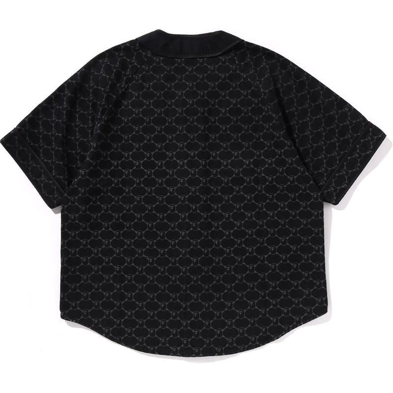 COLLEGE MONOGRAM BASEBALL SS DENIM SHIRT MENS