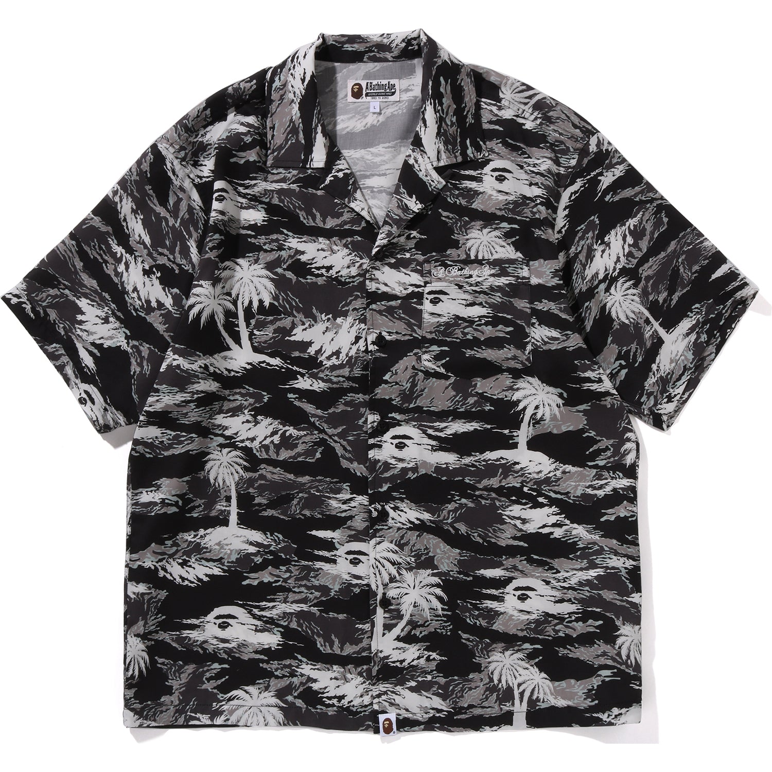 bape black 23SS 半袖シャツ　ape アロハシャツ A BATHING APE® Vacation Pattern Open Collar Ss Shirt | Bape
