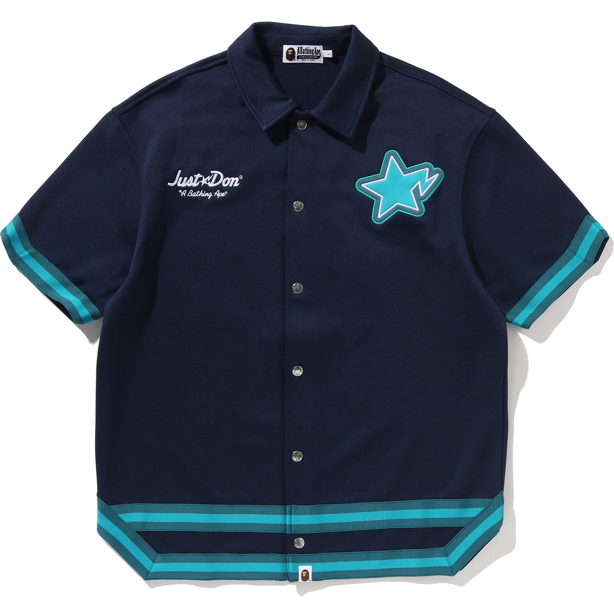 BAPE X JUST DON LOGO BASEBALL RELAXED FIT SHIRT MENS