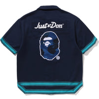 BAPE X JUST DON LOGO BASEBALL RELAXED FIT SHIRT MENS