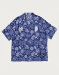 JAPANESE INDIGO ART CAMO OPEN COLLAR SS SHIRT MENS