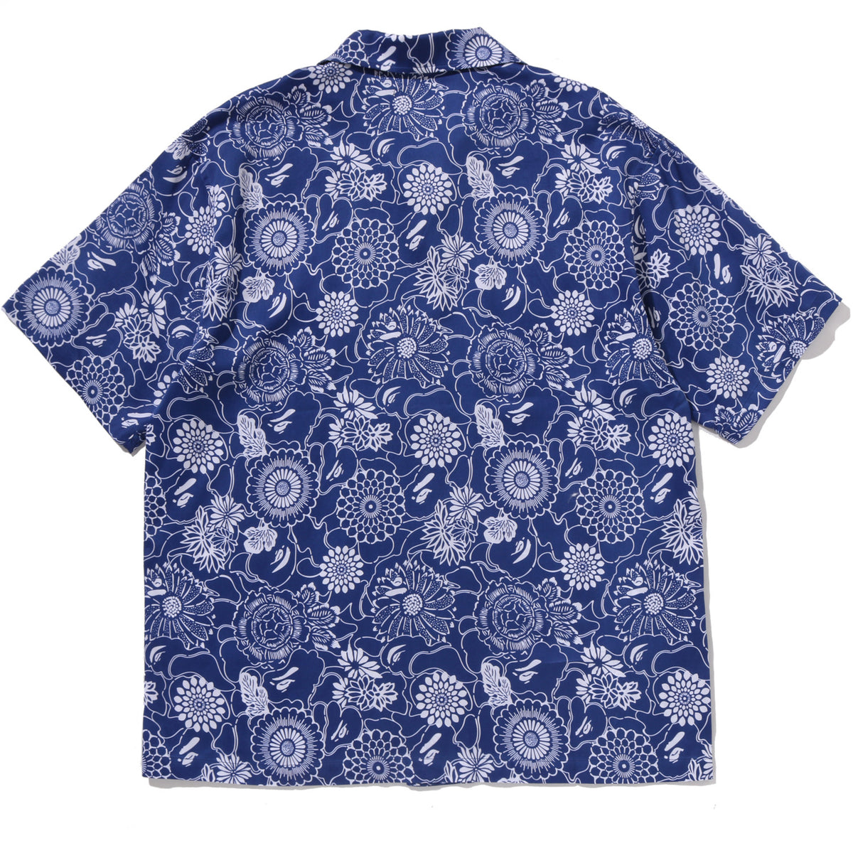 JAPANESE INDIGO ART CAMO OPEN COLLAR SS SHIRT MENS