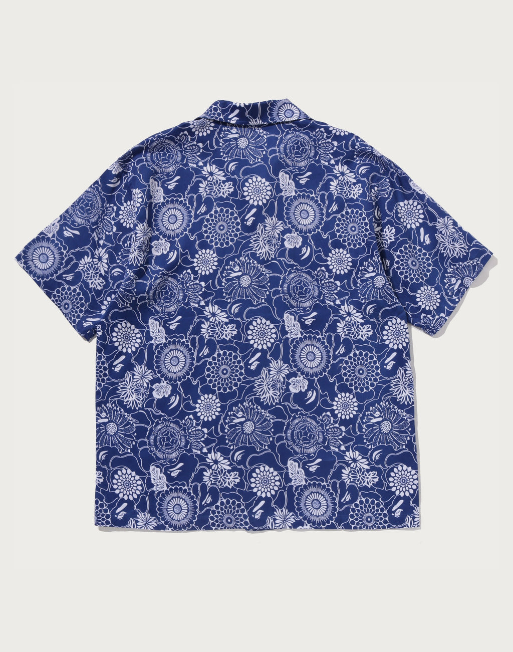 JAPANESE INDIGO ART CAMO OPEN COLLAR SS SHIRT MENS