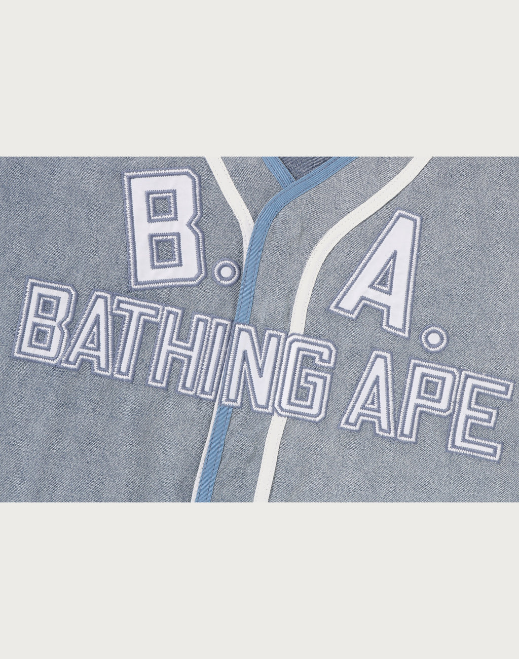MULTI LOGO DENIM CROPPED BASEBALL SHIRT LADIES