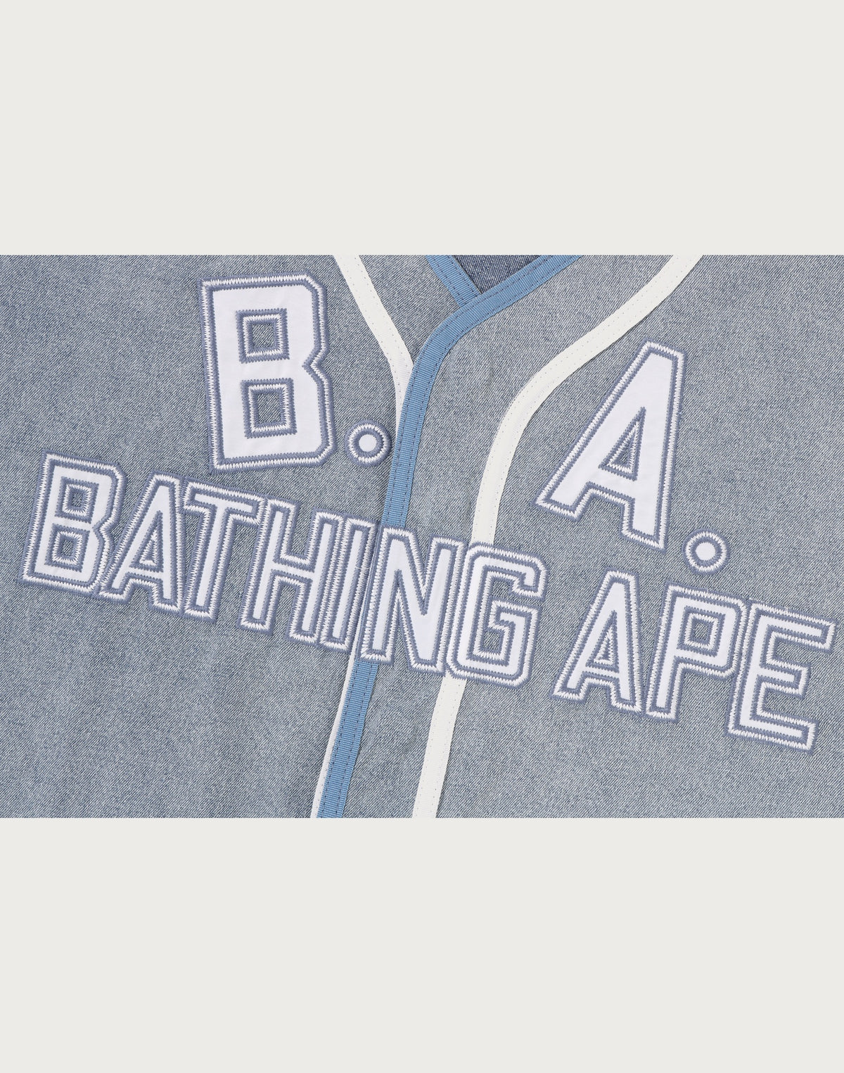 MULTI LOGO DENIM CROPPED BASEBALL SHIRT LADIES