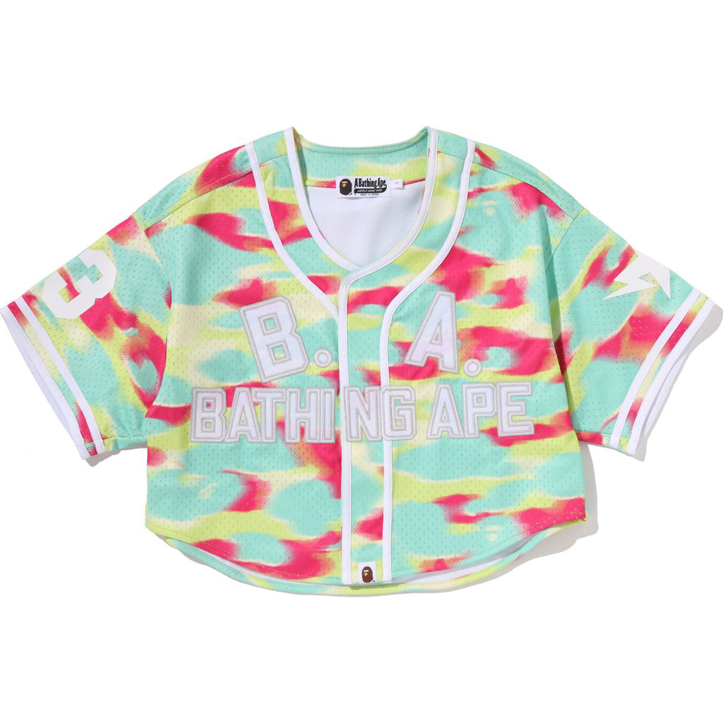 SCREEN CAMO MULTI LOGO BASEBALL SHIRT LADIES