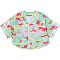 SCREEN CAMO MULTI LOGO BASEBALL SHIRT LADIES
