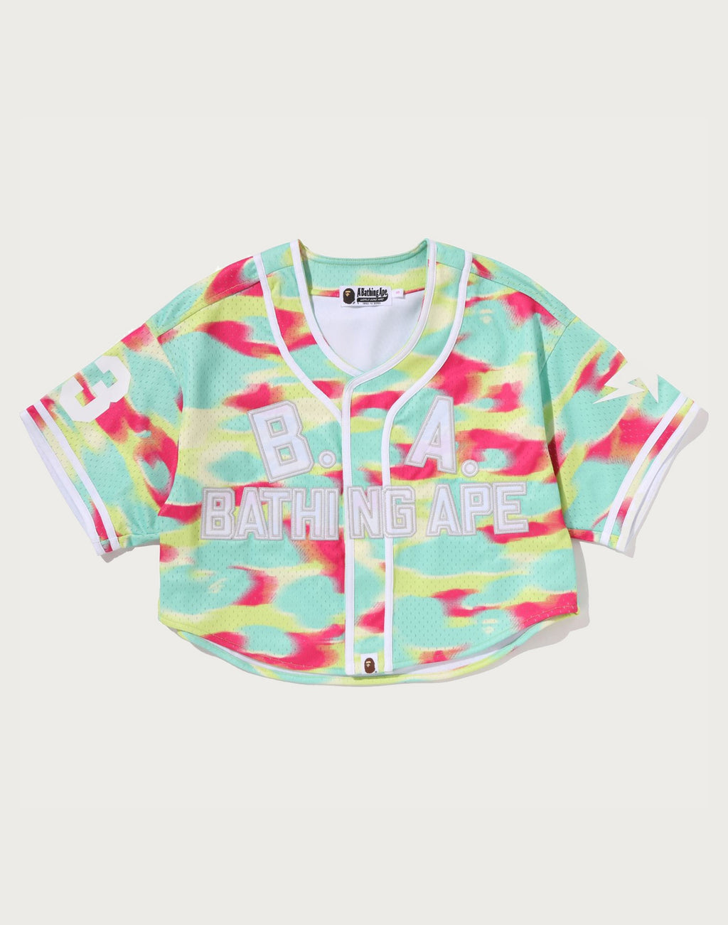 SCREEN CAMO MULTI LOGO BASEBALL SHIRT LADIES