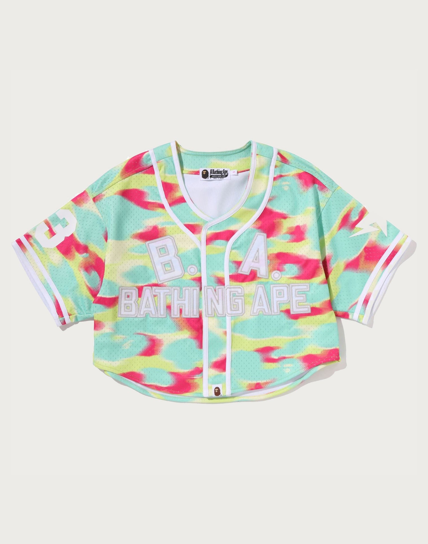 SCREEN CAMO MULTI LOGO BASEBALL SHIRT LADIES
