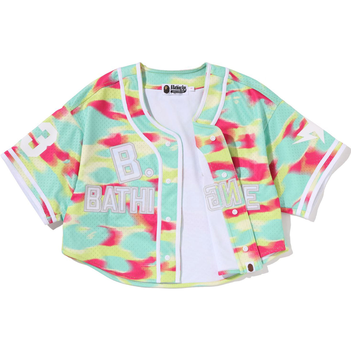 SCREEN CAMO MULTI LOGO BASEBALL SHIRT LADIES