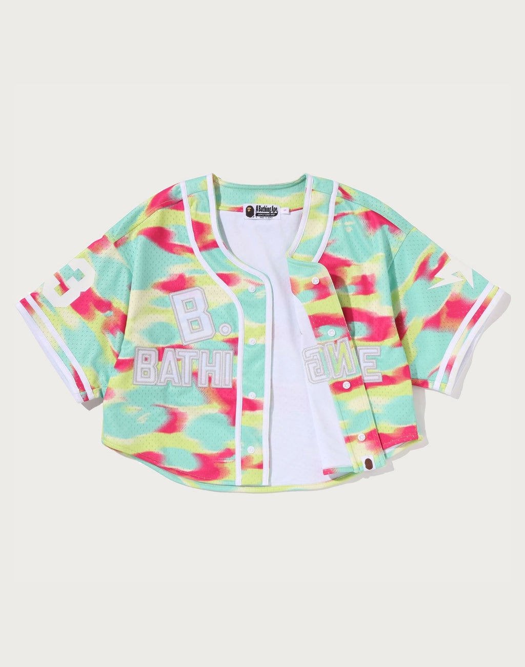SCREEN CAMO MULTI LOGO BASEBALL SHIRT LADIES
