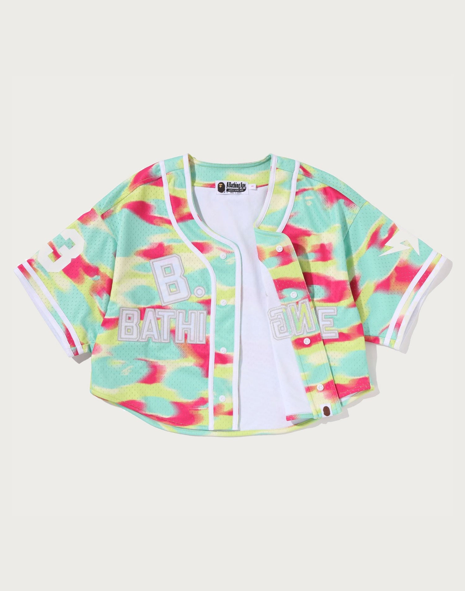 SCREEN CAMO MULTI LOGO BASEBALL SHIRT LADIES