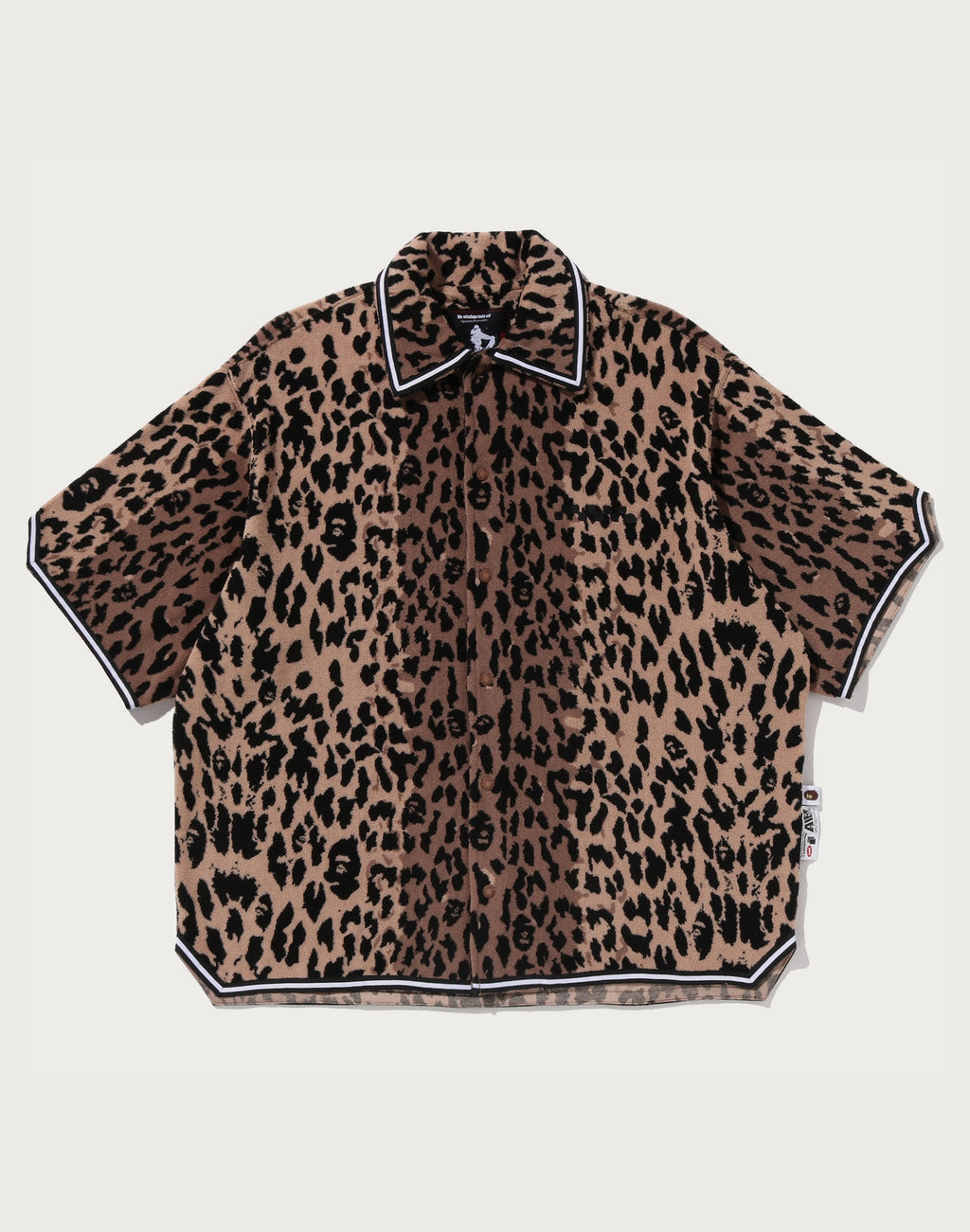 BAPE BY KAZUKI KURAISHI LEOPARD JACQUARD SS SHIRT MENS