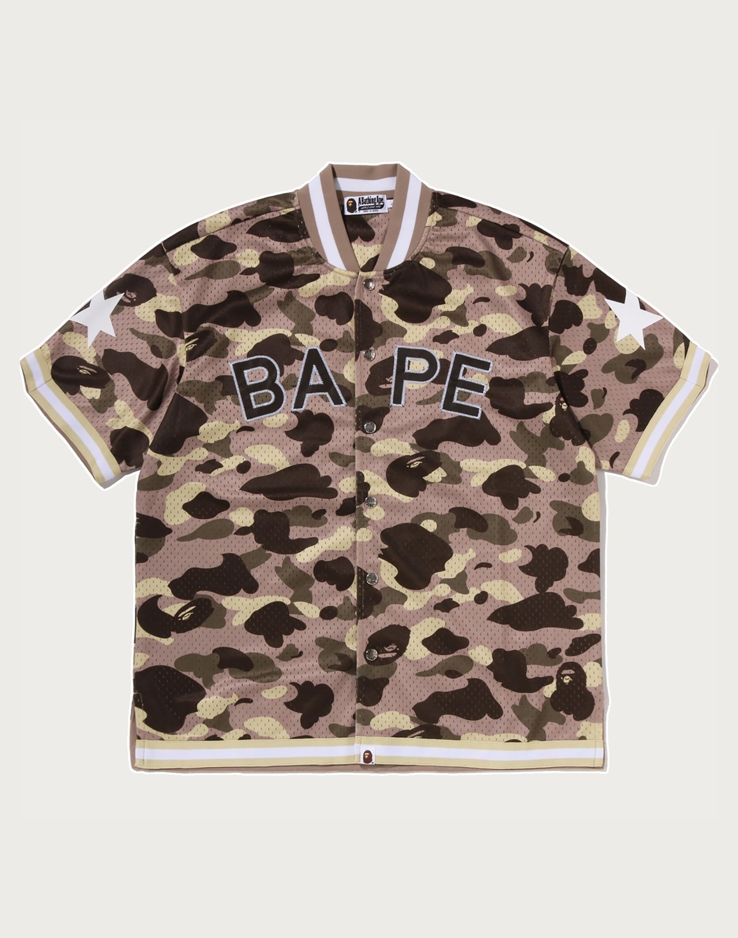 COLOR CAMO MESH WARM UP RELAXED FIT SHIRT MENS