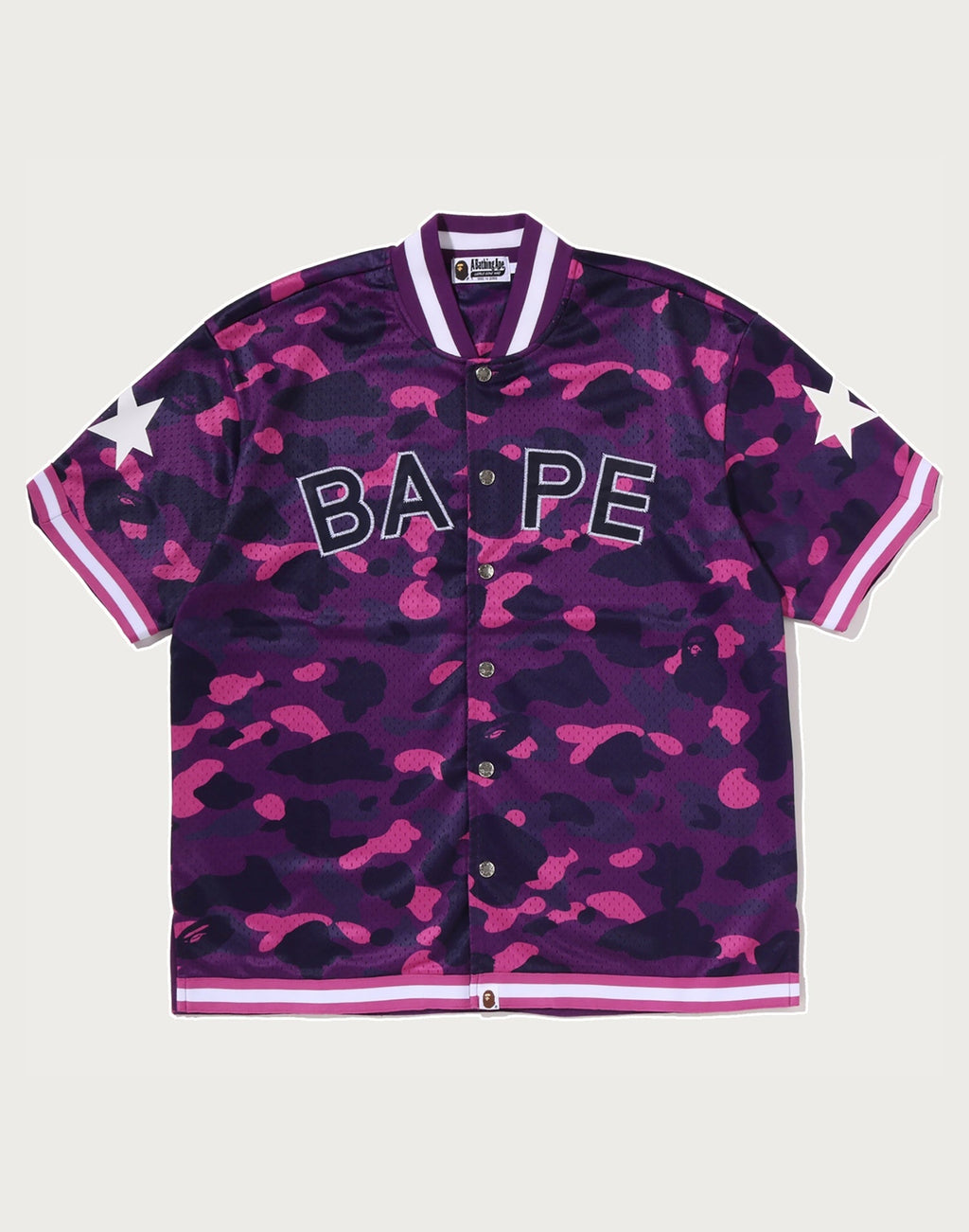 COLOR CAMO MESH WARM UP RELAXED FIT SHIRT MENS