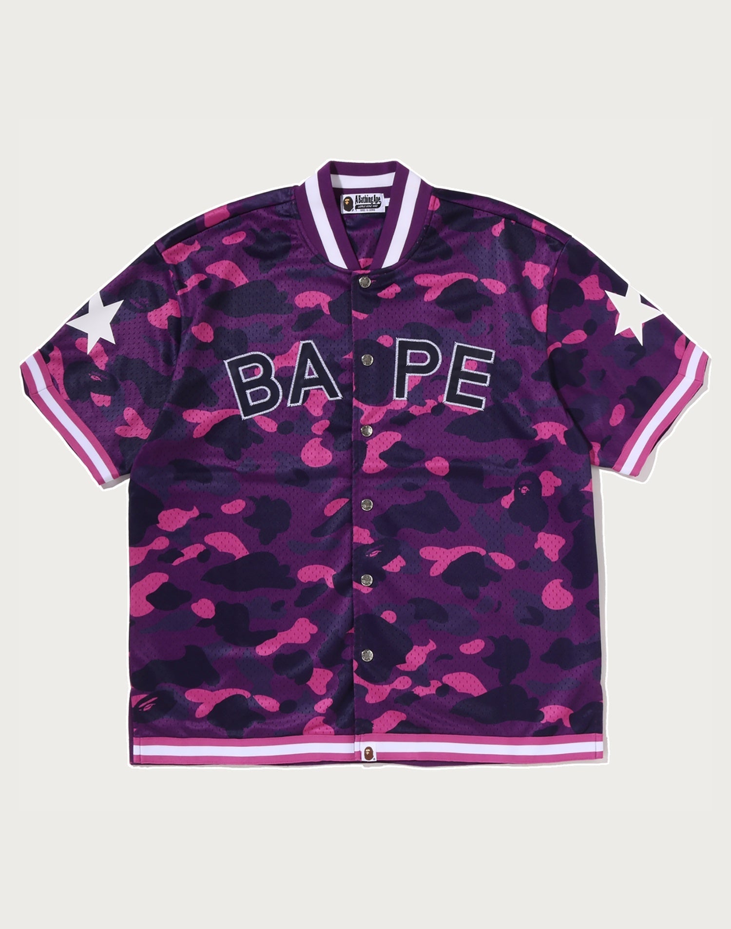 COLOR CAMO MESH WARM UP RELAXED FIT SHIRT MENS