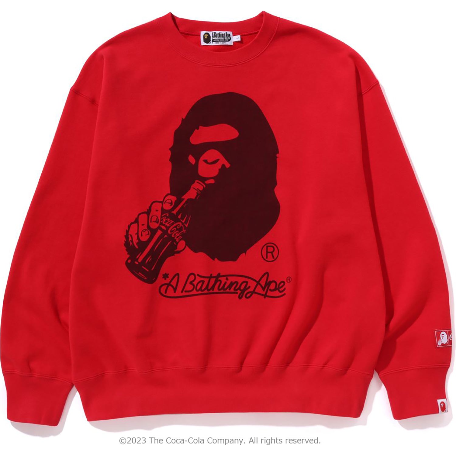 BAPE X COCA-COLA APE HEAD CREWNECK RELAXED FIT MENS