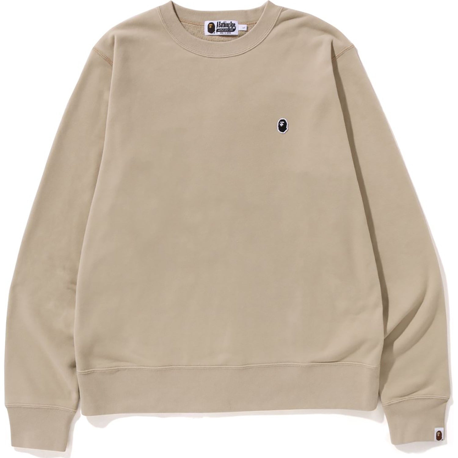 BAPE Ape Head One Point Relaxed Fit Crewneck (SS23) Beige