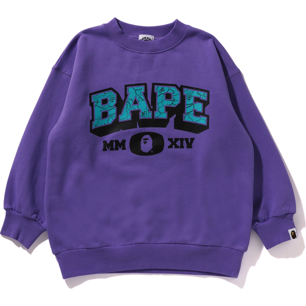 BAPE LINE CAMO CREWNECK RELAXED FIT KIDS