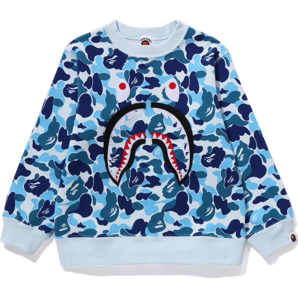 ABC CAMO SHARK PATCH CREWNECK KIDS